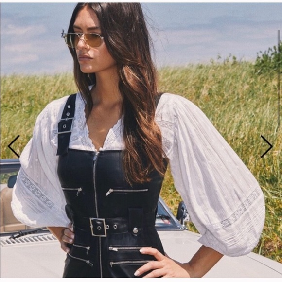 WeWoreWhat Vegan Leather Overalls - Picture 3 of 14